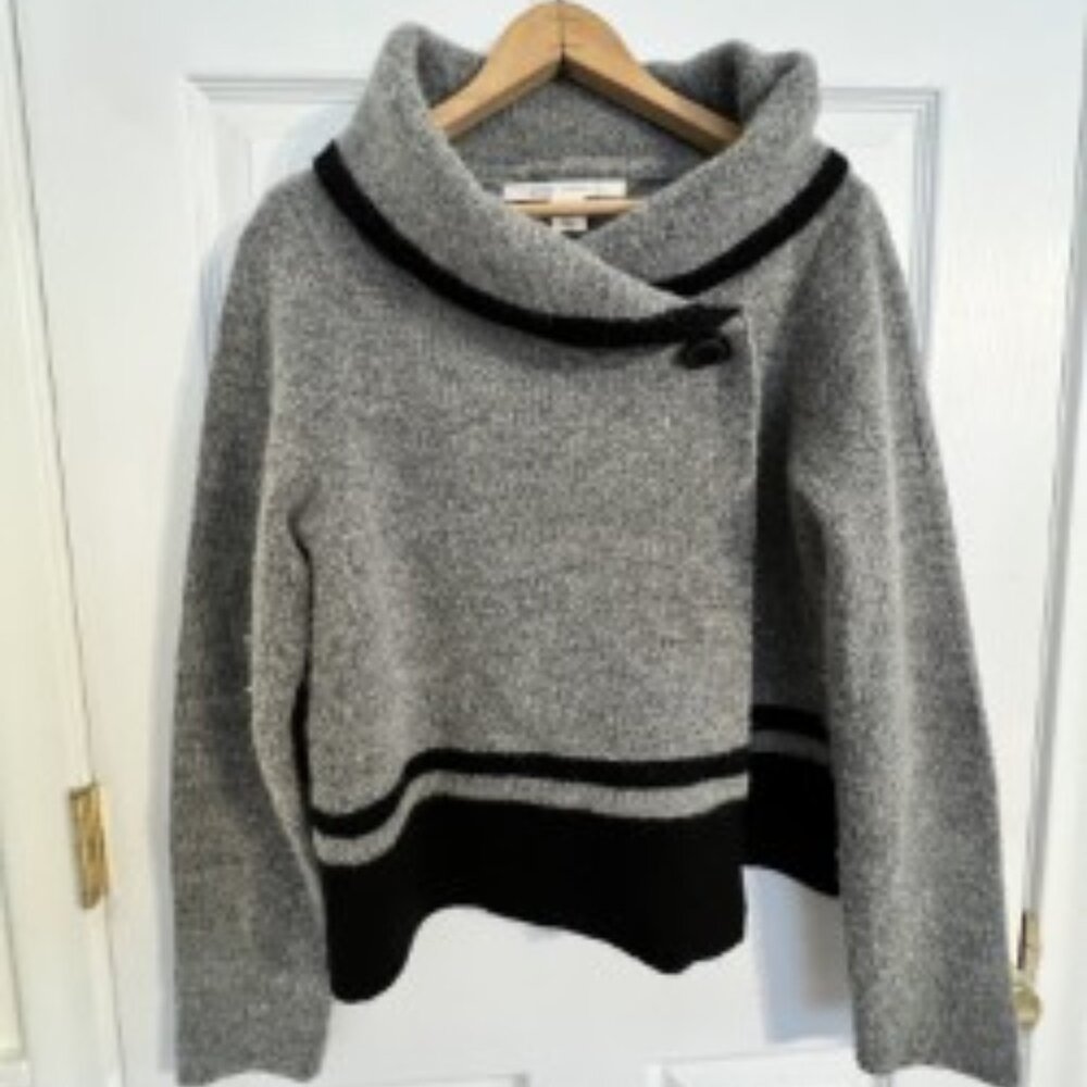 Gray and Black sweater- cardigan